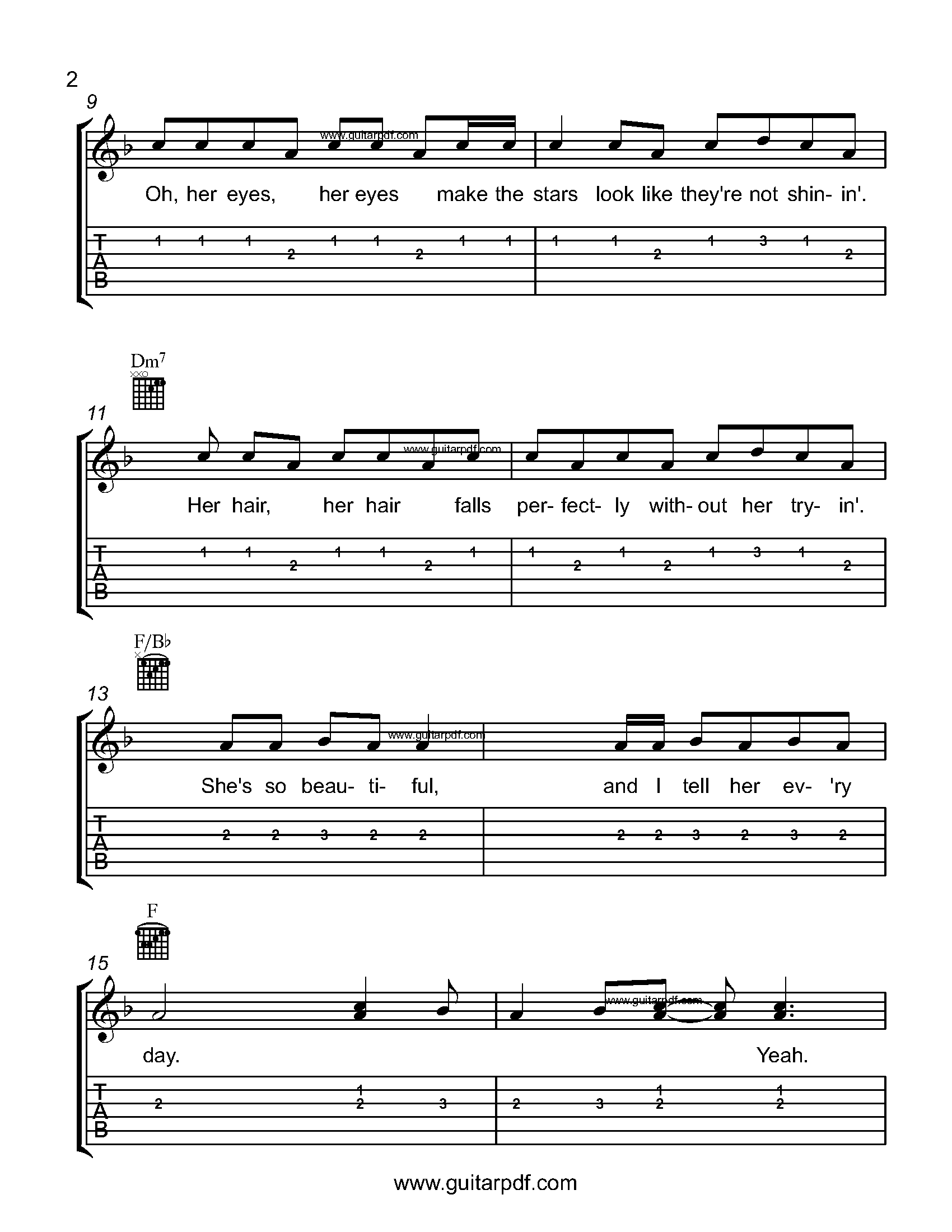 Just The Way You Are Easy Guitar Tabs