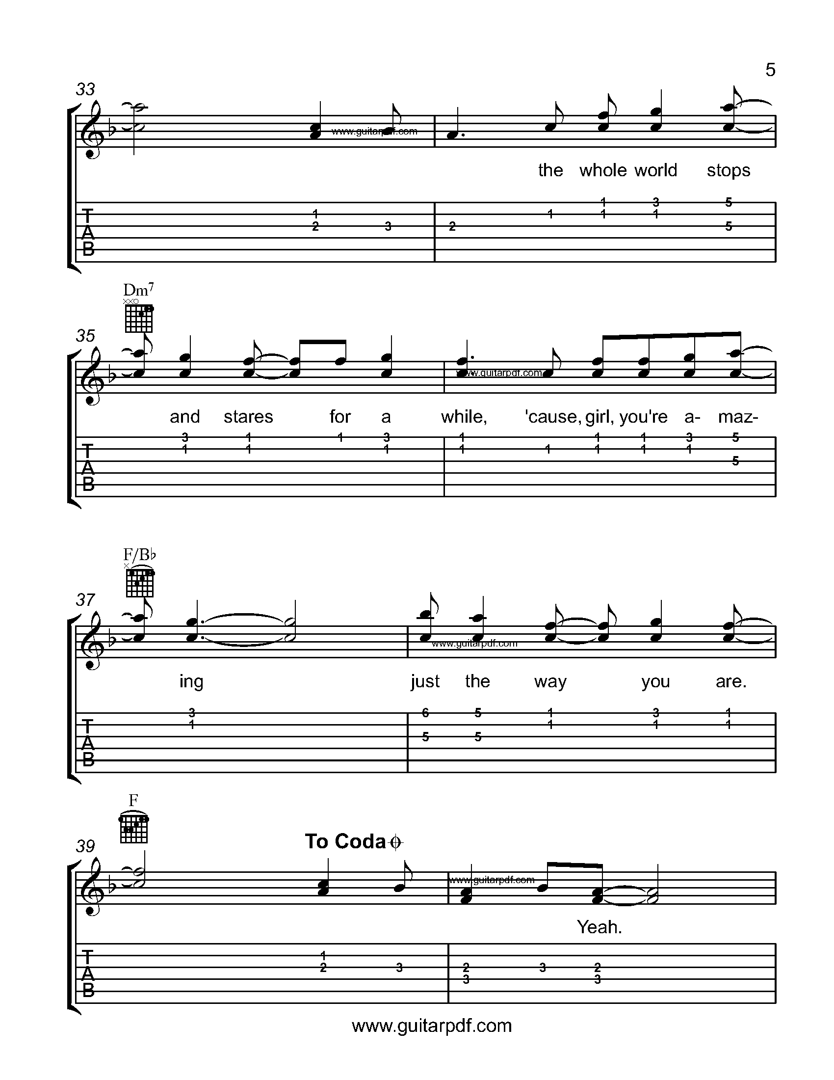 Just The Way You Are Easy Guitar Tabs