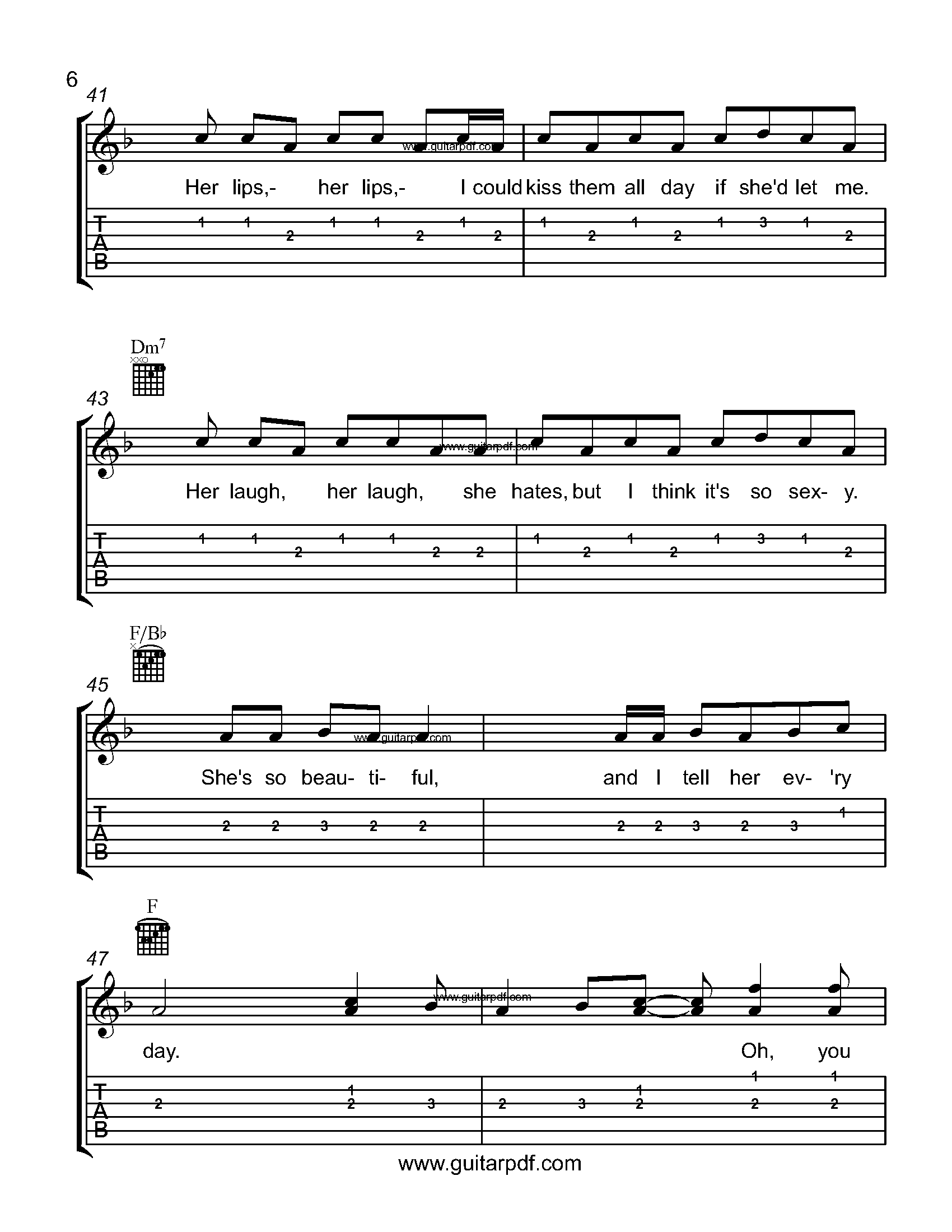 Just The Way You Are Easy Guitar Tabs