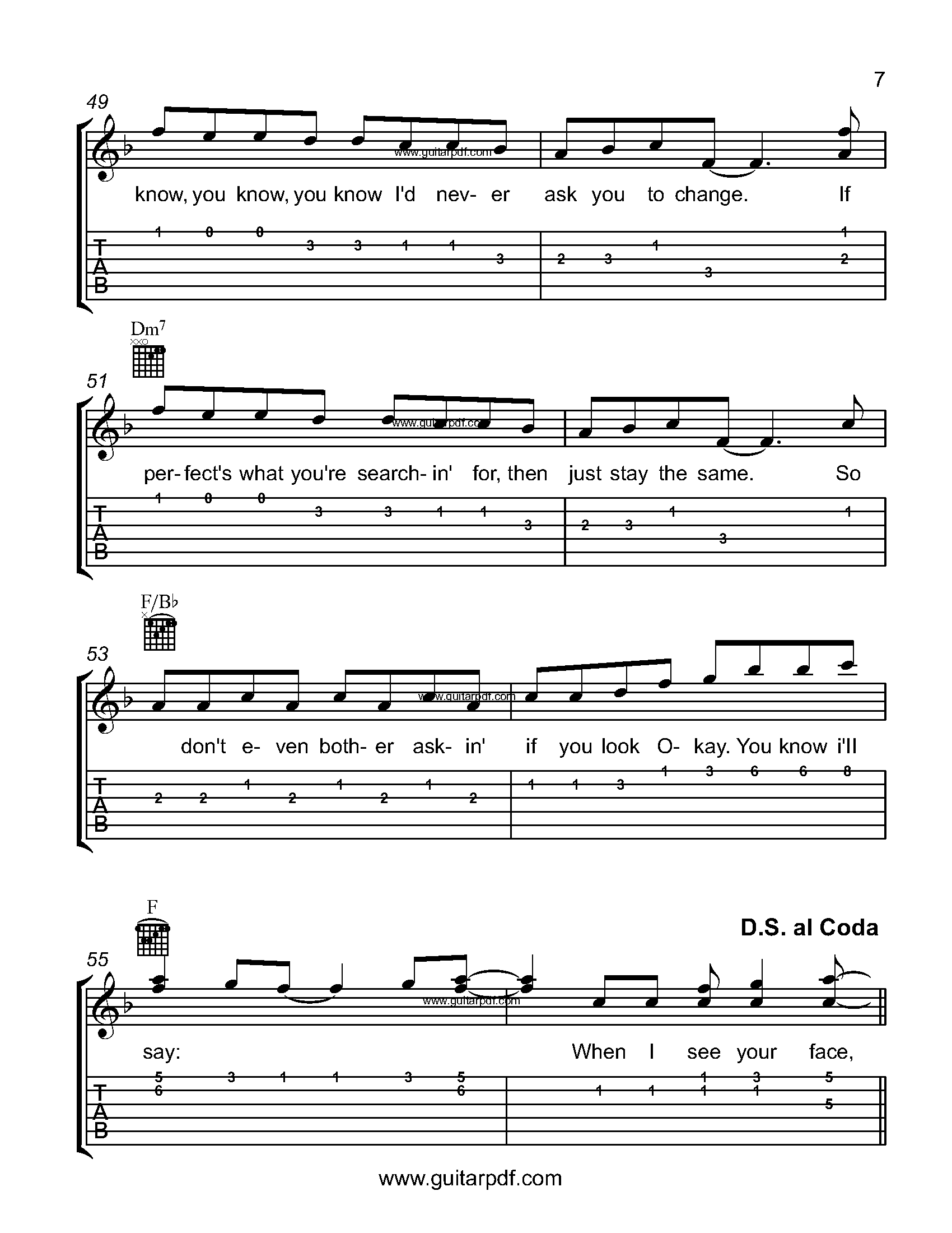 Just The Way You Are Easy Guitar Tabs